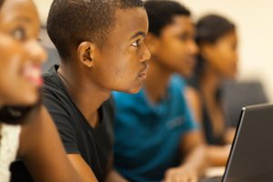 student in classroom