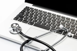 stethoscope on keyboard